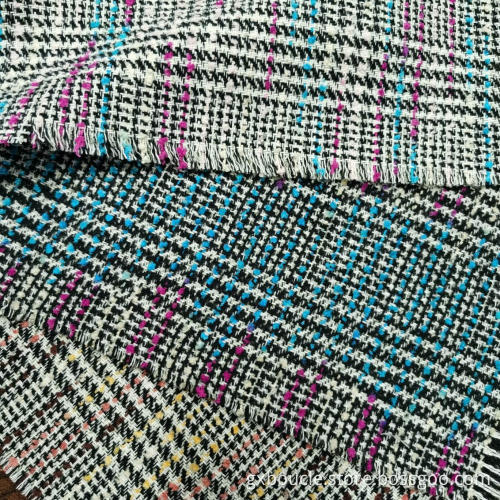 Boucle mode rutig stil med öglor garn tyg